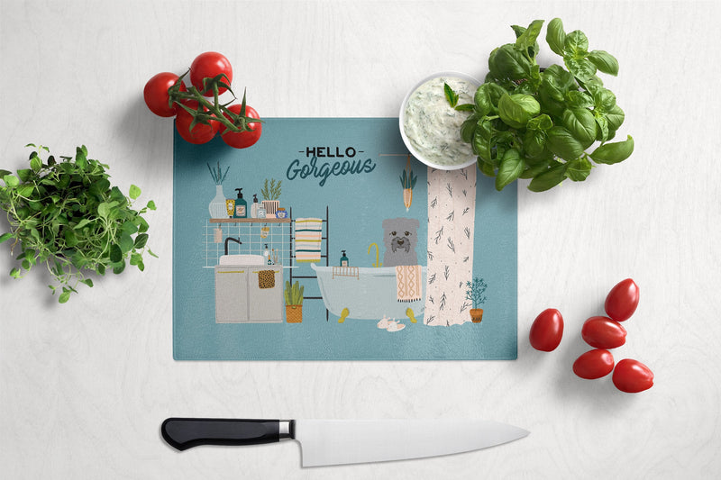 Grey Glen of Imal in Bathtub Glass Cutting Boards – Durable, Decorative Kitchen Art Large CK7481LCB