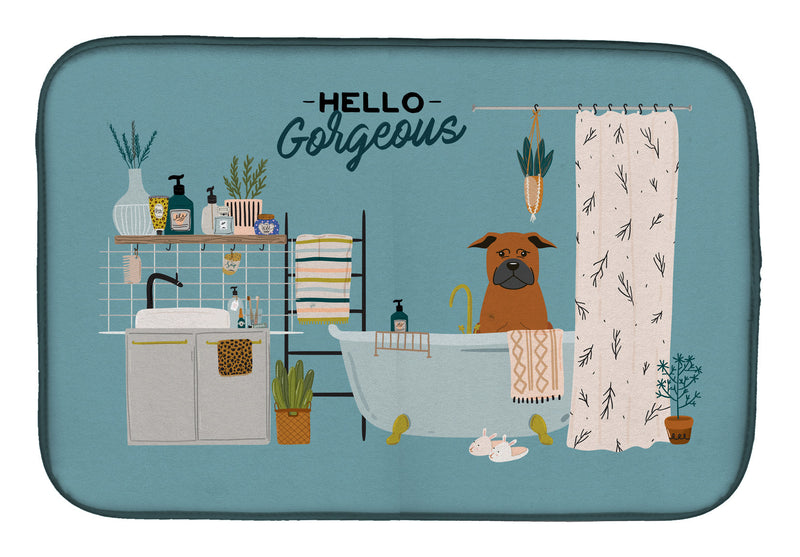 Chinese Chongqing Dog in Bathtub Dish Drying Mat CK7533DDM