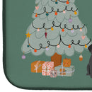 Black Pug Christmas Everyone Dish Drying Mat – Absorbent, Artistic Kitchen Essentials CK7569DDM