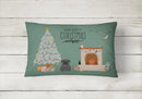 Black Pug Christmas Everyone Canvas Fabric Decorative Pillow CK7569PW1216