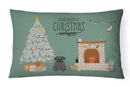 Black Pug Christmas Everyone Canvas Fabric Decorative Pillow CK7569PW1216