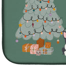 Black White French Bulldog Christmas Everyone Dish Drying Mat – Absorbent, Artistic Kitchen Essentials CK7575DDM
