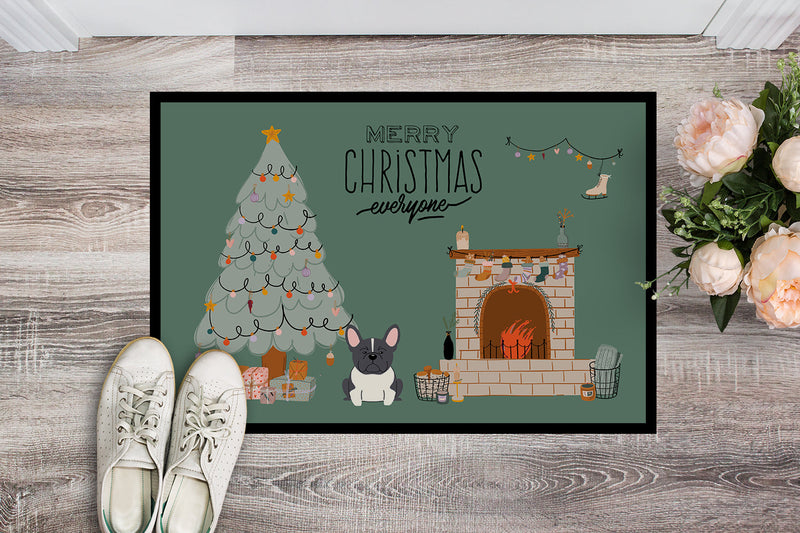 Black White French Bulldog Christmas Everyone Doormat - 24x36 Decorative Floor Mat – Indoor/Outdoor Rug with Artistic Flair CK7575JMAT
