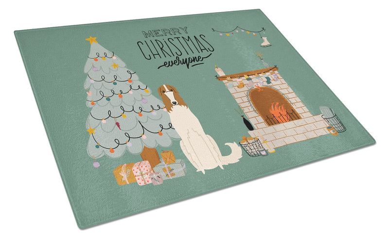 Borzoi Christmas Everyone Glass Cutting Boards – Durable, Decorative Kitchen Art Large CK7586LCB