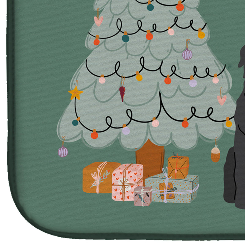 Black Russian Terrier Christmas Everyone Dish Drying Mat – Absorbent, Artistic Kitchen Essentials CK7589DDM