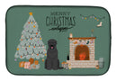 Black Russian Terrier Christmas Everyone Dish Drying Mat – Absorbent, Artistic Kitchen Essentials CK7589DDM