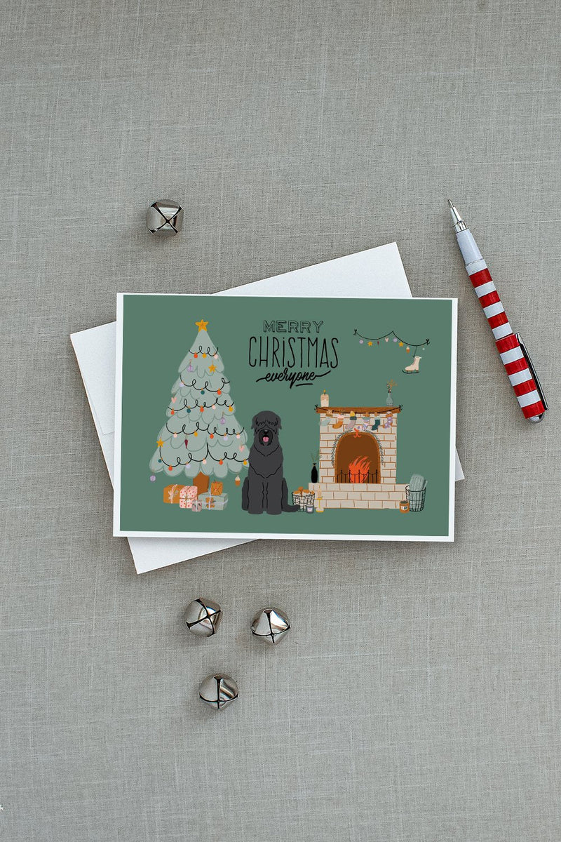 Black Russian Terrier Christmas Everyone Greeting Cards -  Blank Note Cards – 8-Pack of Artist-Designed Cards with Envelopes
