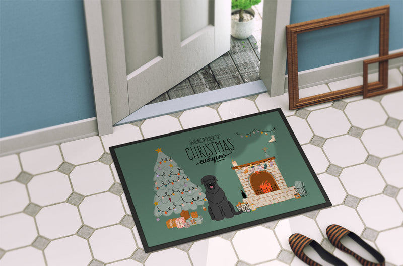 Black Russian Terrier Christmas Everyone Doormat - 18x27 Decorative Floor Mat – Indoor/Outdoor Rug with Artistic Flair CK7589MAT