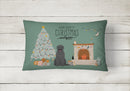 Black Russian Terrier Christmas Everyone Canvas Fabric Decorative Pillow CK7589PW1216