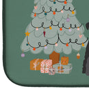 Black Standard Schnauzer Christmas Everyone Dish Drying Mat – Absorbent, Artistic Kitchen Essentials CK7595DDM