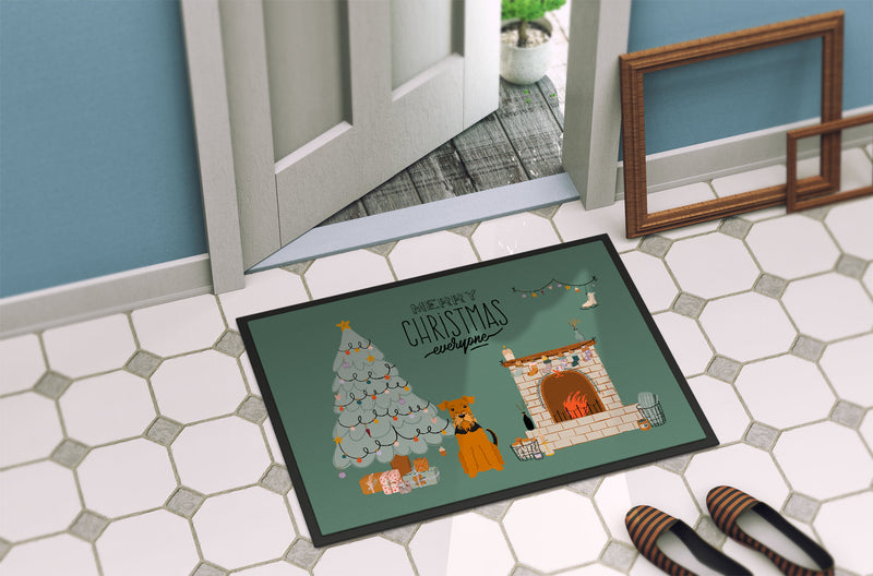 Airedale Christmas Everyone Doormat - 24x36 Decorative Floor Mat – Indoor/Outdoor Rug with Artistic Flair CK7604JMAT