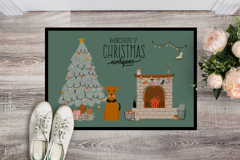 Airedale Christmas Everyone Indoor or Outdoor Mat 18x27 CK7604MAT