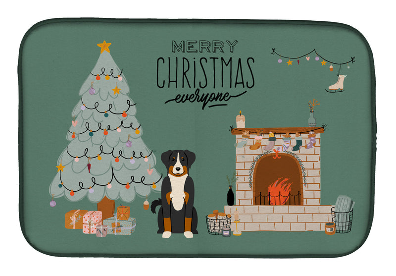 Appenzeller Sennenhund Christmas Everyone Dish Drying Mat – Absorbent, Artistic Kitchen Essentials CK7606DDM