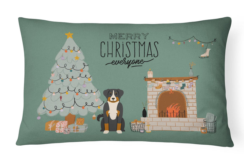 Appenzeller Sennenhund Christmas Everyone Canvas Fabric Decorative Pillow CK7606PW1216
