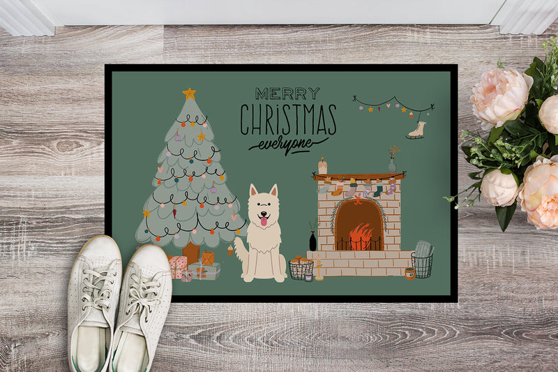 White German Shepherd Christmas Everyone Indoor or Outdoor Mat 18x27 CK7608MAT