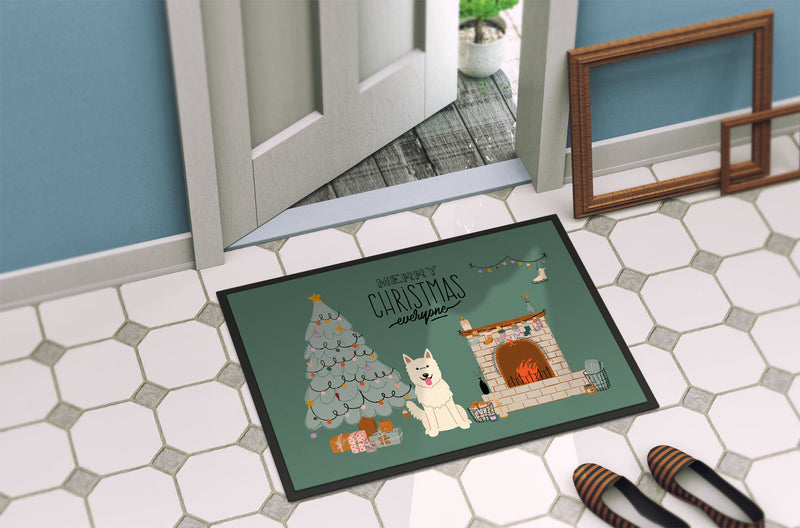 White German Shepherd Christmas Everyone Indoor or Outdoor Mat 18x27 CK7608MAT