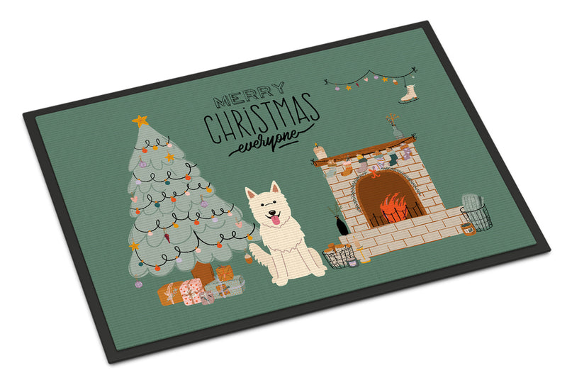 White German Shepherd Christmas Everyone Indoor or Outdoor Mat 18x27 CK7608MAT