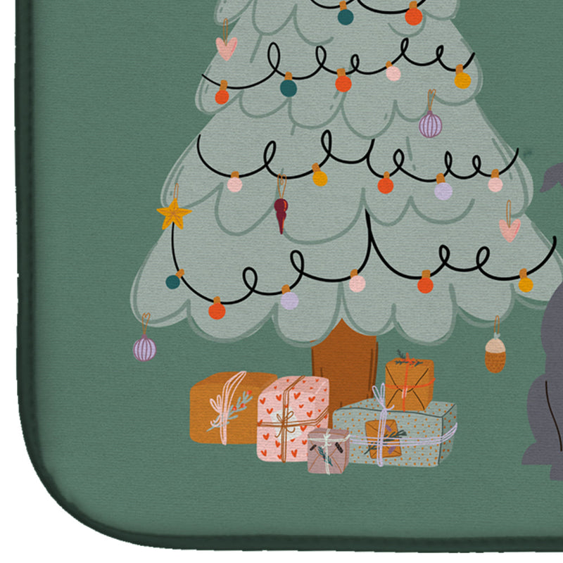 Blue Staffordshire Bull Terrier Christmas Everyone Dish Drying Mat – Absorbent, Artistic Kitchen Essentials CK7609DDM