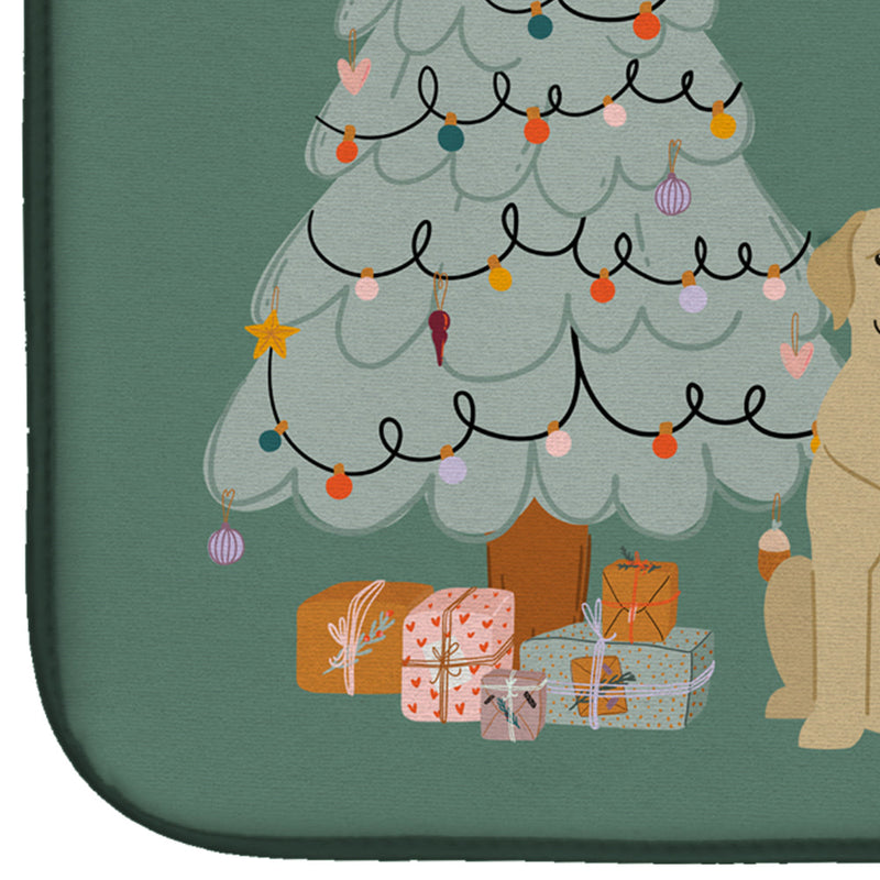 Yellow Labrador Christmas Everyone Dish Drying Mat CK7618DDM