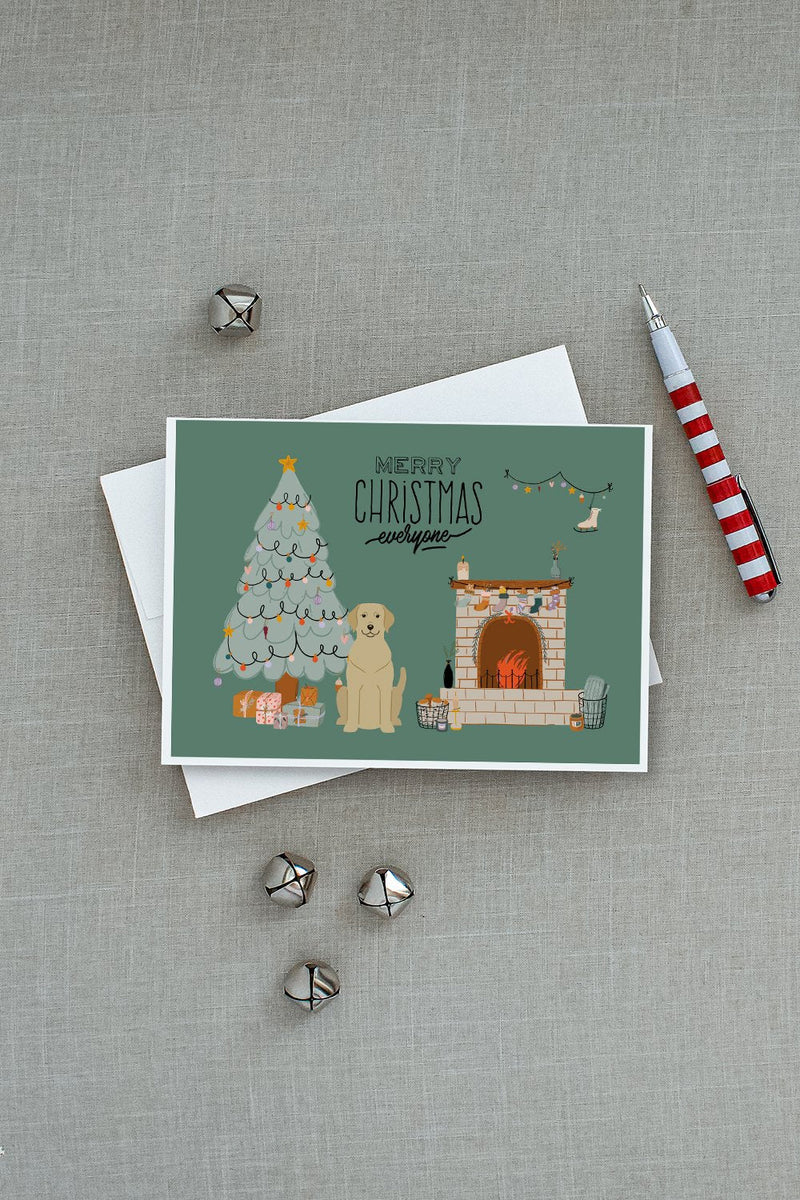 Yellow Labrador Christmas Everyone Greeting Cards and Envelopes Pack of 8