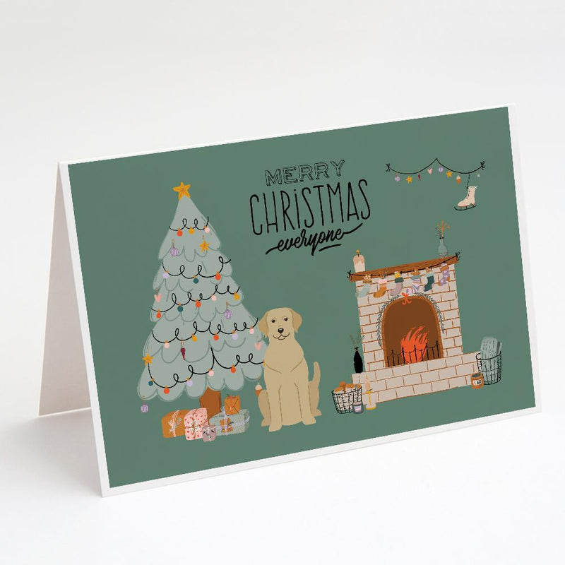 Yellow Labrador Christmas Everyone Greeting Cards and Envelopes Pack of 8