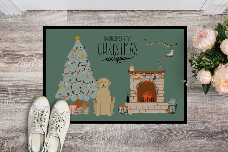 Yellow Labrador Christmas Everyone Indoor or Outdoor Mat 24x36 CK7618JMAT