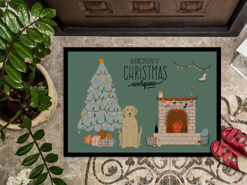 Yellow Labrador Christmas Everyone Indoor or Outdoor Mat 24x36 CK7618JMAT