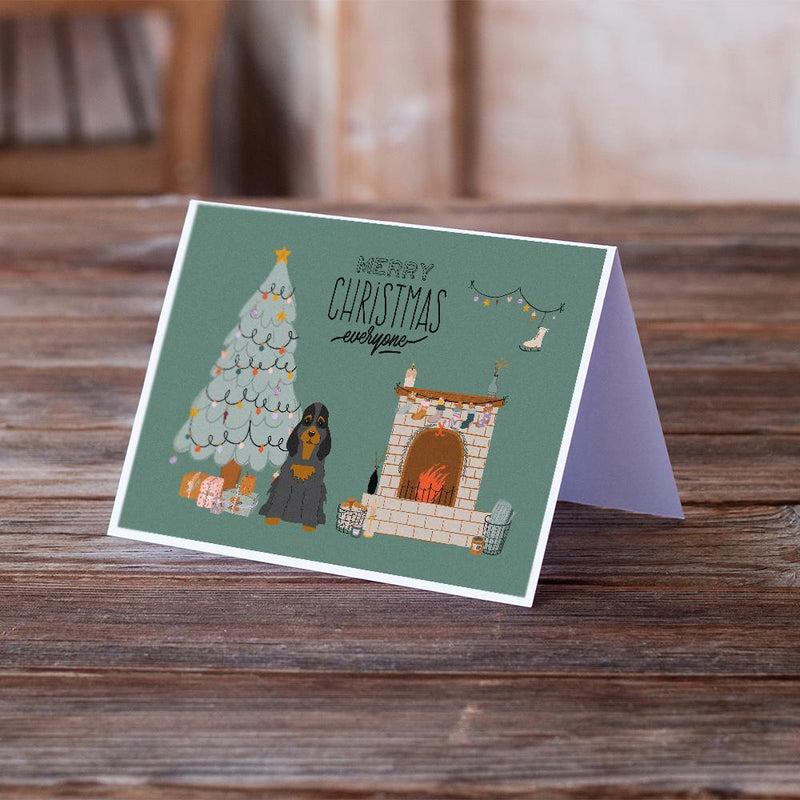 Black Tan Cocker Spaniel Christmas Everyone Greeting Cards -  Blank Note Cards – 8-Pack of Artist-Designed Cards with Envelopes