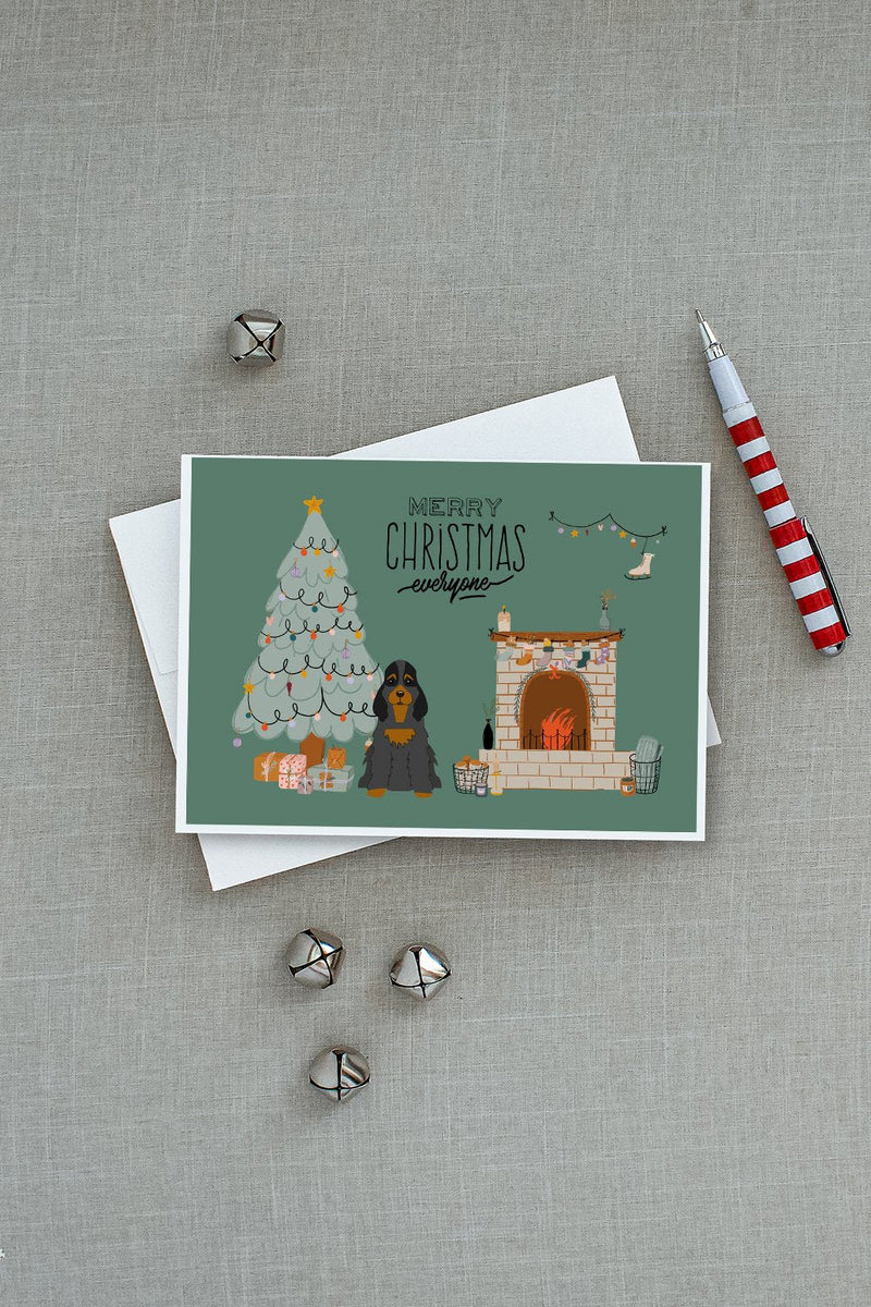 Black Tan Cocker Spaniel Christmas Everyone Greeting Cards -  Blank Note Cards – 8-Pack of Artist-Designed Cards with Envelopes