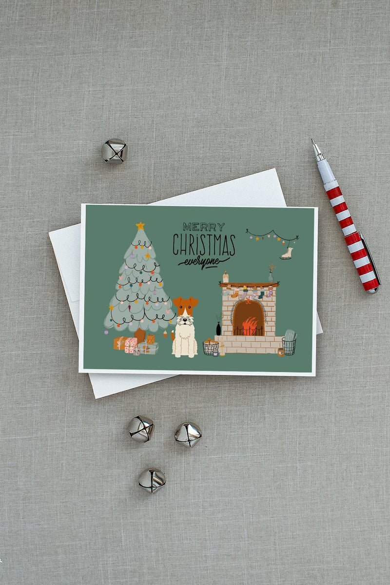 Wire Fox Terrier Christmas Everyone Greeting Cards and Envelopes Pack of 8