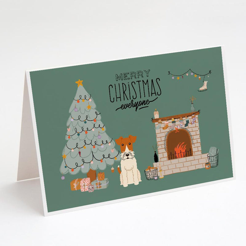 Wire Fox Terrier Christmas Everyone Greeting Cards and Envelopes Pack of 8