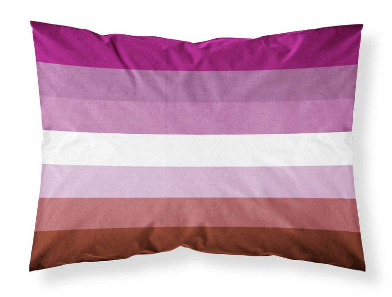 Lesbian Pride Fabric Standard Pillowcase – Artistic Decorative Front, White Back