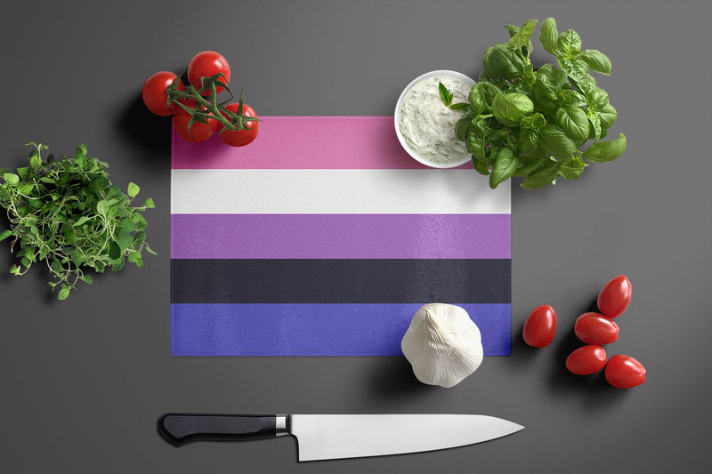 Genderfluid Pride Glass Cutting Boards – Durable, Decorative Kitchen Art Large