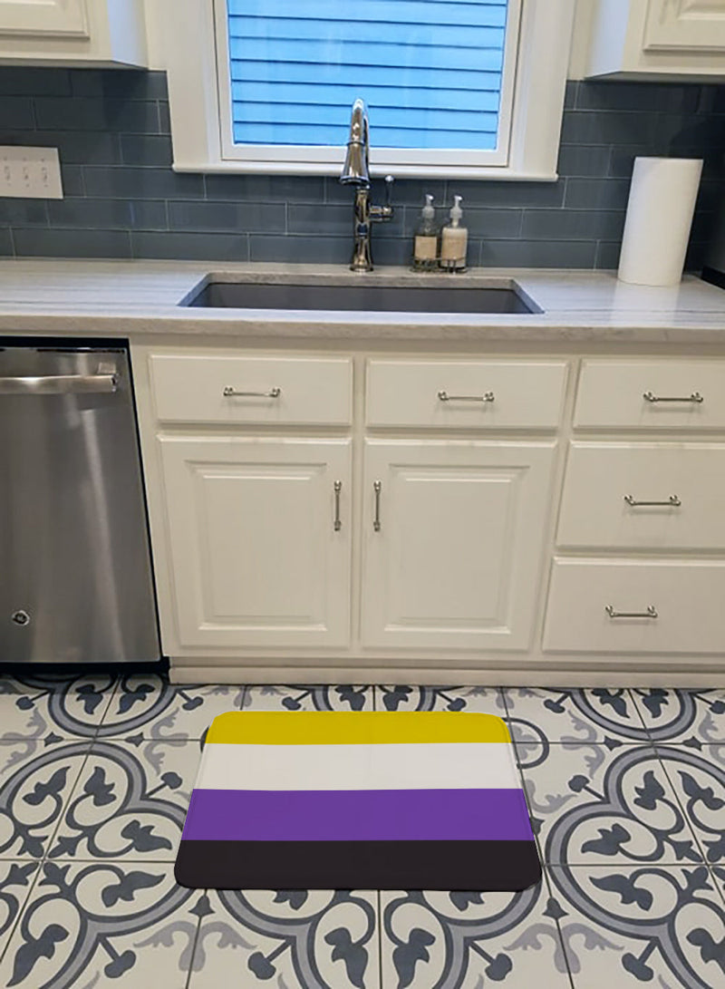 Nonbinary Pride Machine Washable Memory Foam Mat