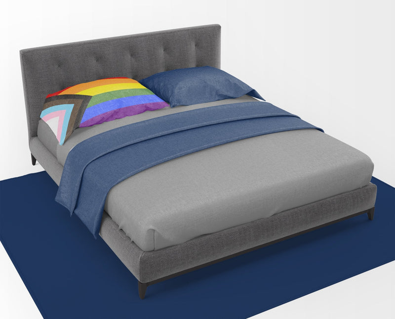 Gay Pride Progress Pride Fabric Standard Pillowcase – Artistic Decorative Front, White Back