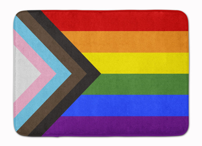 Gay Pride Progress Pride Machine Washable Memory Foam Mat