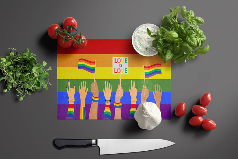 Gay Pride Parade Glass Cutting Boards – Durable, Decorative Kitchen Art Large
