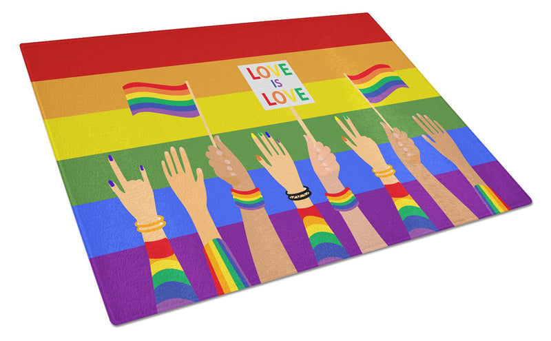 Gay Pride Parade Glass Cutting Boards – Durable, Decorative Kitchen Art Large