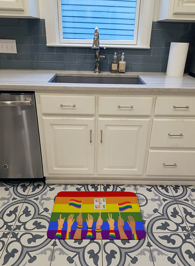 Gay Pride Parade Machine Washable Memory Foam Mat