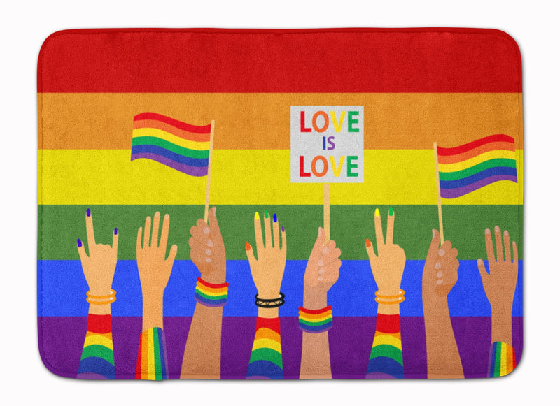 Gay Pride Parade Machine Washable Memory Foam Mat