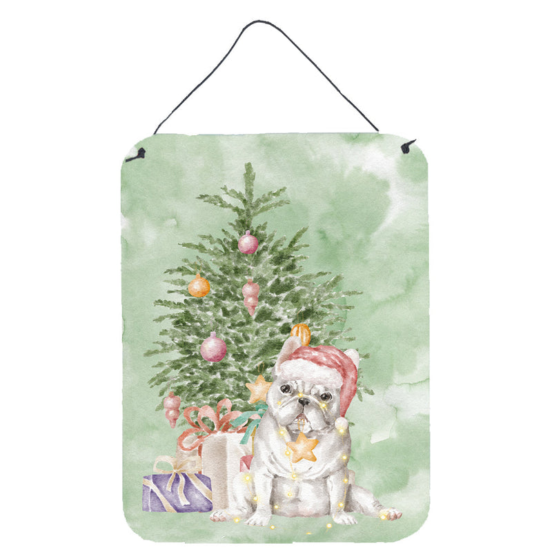 Christmas French Bulldog White Wall or Door Hanging Prints