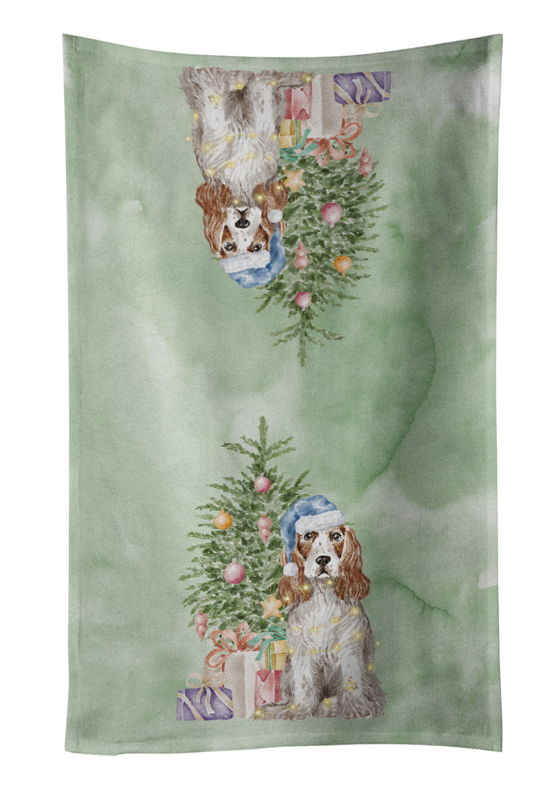 Christmas English Cocker Spaniel Red White Kitchen Towel