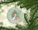 Christmas Dalmatian Ornament - Round Ceramic Ornament – Artist-Designed Keepsake Decoration