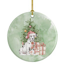 Christmas Dalmatian Ornament - Round Ceramic Ornament – Artist-Designed Keepsake Decoration