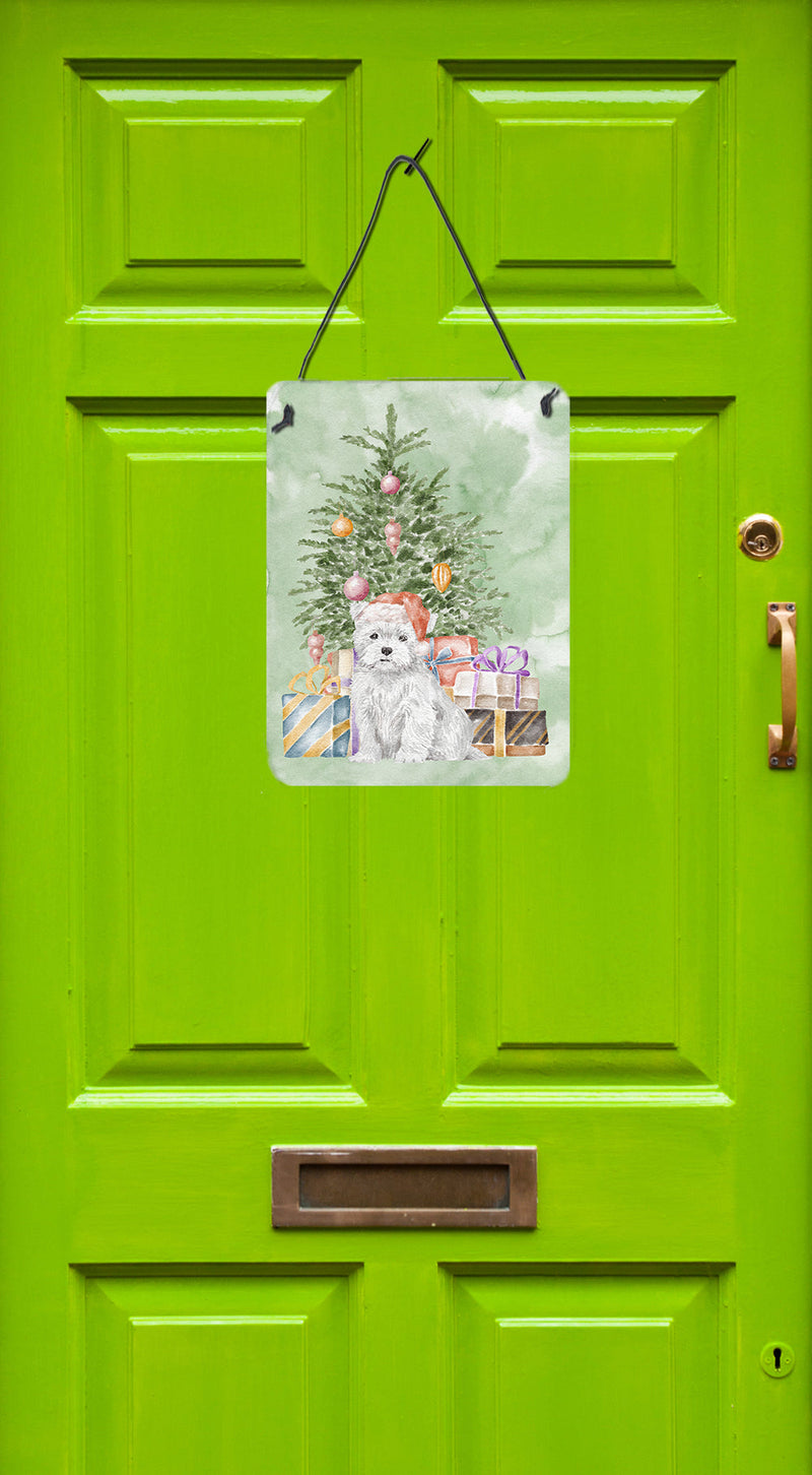 Christmas West Highland White Terrier Puppy Wall or Door Hanging Prints