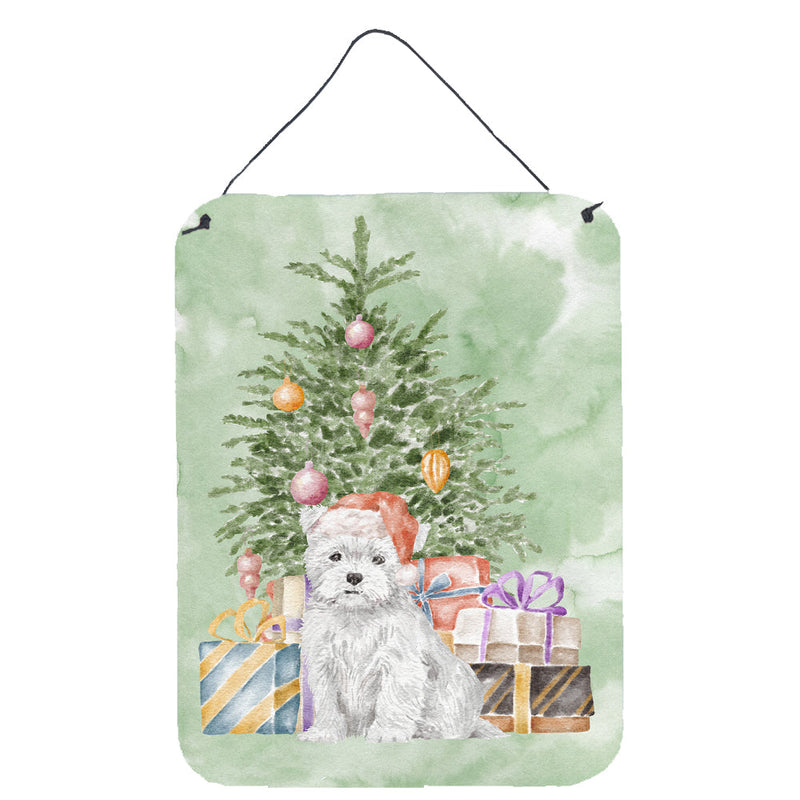 Christmas West Highland White Terrier Puppy Wall or Door Hanging Prints