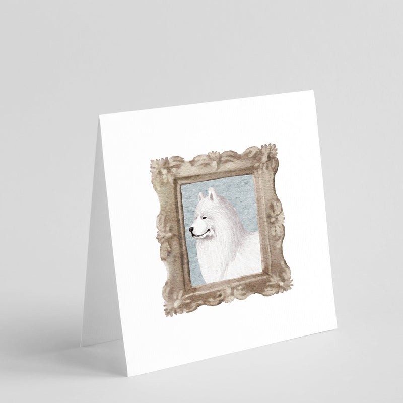 Samoyed Side View Square Greeting Cards and Envelopes Pack of 8