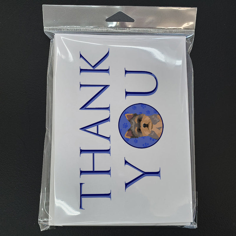 Yorkie Chocolate Puppy Thank You Greeting Cards and Envelopes Pack of 8