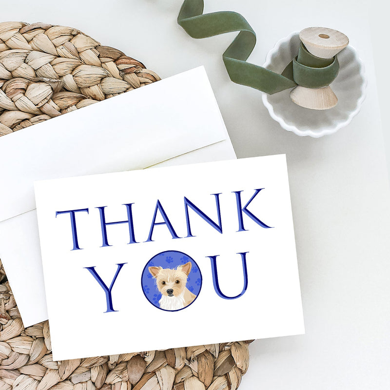 Yorkie Parti Thank You Greeting Cards and Envelopes Pack of 8