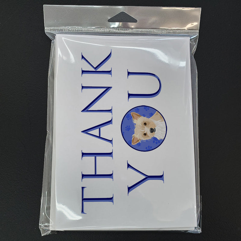 Yorkie Parti Thank You Greeting Cards and Envelopes Pack of 8